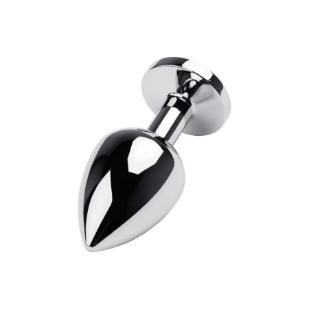 Anal plug with the Toyfa Metal rhinestone, silver, tourmaline, 8 cm, d = 3.4 cm-2