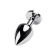 Anal plug with the Toyfa Metal rhinestone, silver, tourmaline, 8 cm, d = 3.4 cm