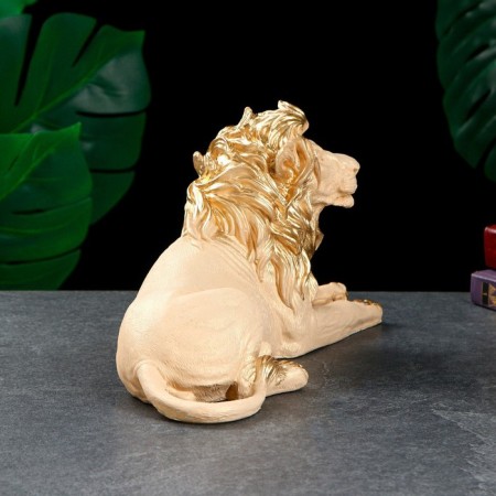 Figure "Leo African No. 1" Elephant bone, 34x14x19cm-1