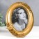 Photo frame Polystone 10x15 cm Oval "Golden Bird and Roses" gold 20x15.5 cm