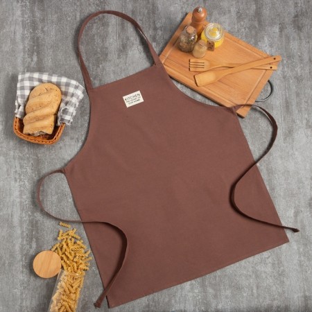 Apron Ethel "Kitchen" 60x70 cm, brown color, 100% cotton, sarzha 220 g/m2-3