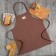 Apron Ethel "Kitchen" 60x70 cm, brown color, 100% cotton, sarzha 220 g/m2