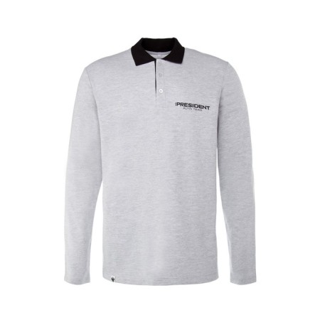 Polo with long sleeve President, size m, color gray