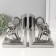 Book holders ceramics "Elephants" set 2 pcs silver 14.5x9x18 cm