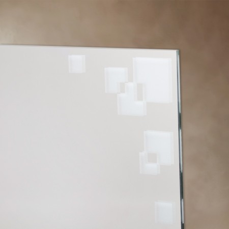 Wall mirror, with sandblasting graphics, 60 x 40 cm, with a shelf, 2 brackets-1