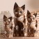 Souvenir tree "Cats with mirror inserts" Mokko (set of 3 pcs) h = 25.30.40 cm
