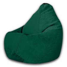 The hand-bag “Pear” is positive Modus, size xxl, diameter 105 cm, height 130 cm, velor, green color