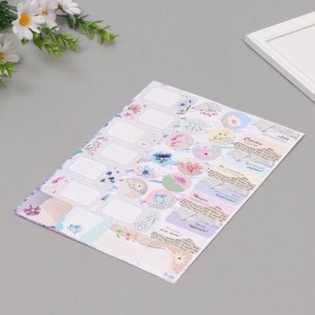 Stickers for gifts "Flowers and newspapers" 21x29.7 cm-4