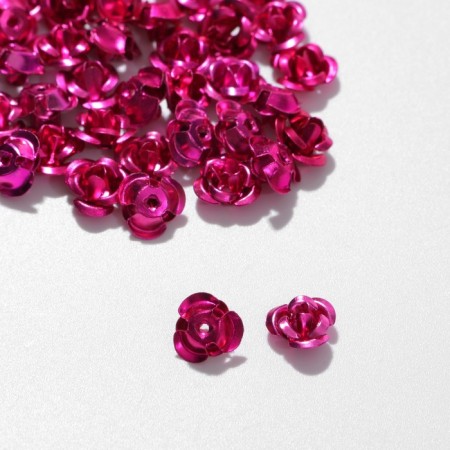 Busina "Rose", set of 50 pcs., 6 mm, raspberry color-1