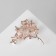 Brooch "Owl" in flowers, white-pink color in pink gold