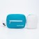 Children's belt bag Textura, 2 parts on lightning, outer pocket, long belt, blue/white color