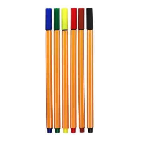 A set of capillary pens "strips", 6 colors, mix-5