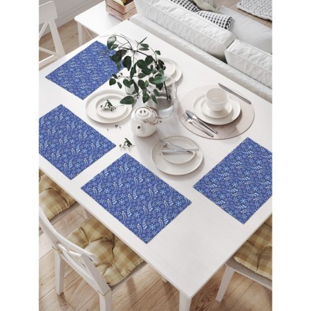Set of napkins for setting the table "Dance of Snowflakes", rectangular, size 32x46 cm, 4 pcs