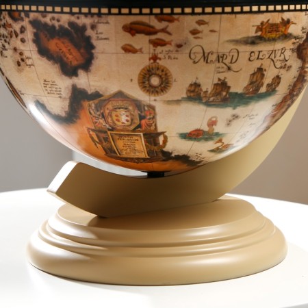 Globe bar decorative "Wanderer map" White 38x33x48 cm-10