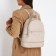Women's backpack made of artificial leather with lightning, 1 pocket, beige color