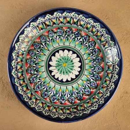 Largan Rishtan ceramics "Patterns", 25 cm, Blue Mix-1