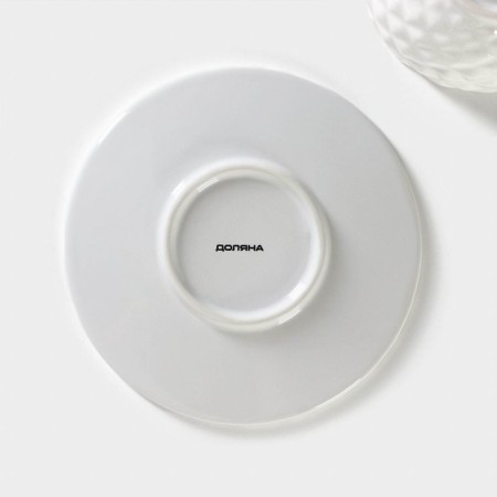 Tea pair of Dolyana "Pineapple", 2 items: a mug 250 ml, a saucer d = 15.5 cm, white color-4