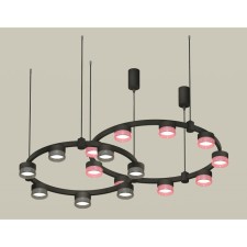 Suspended lamp with composite crystal Ambrella Light, XR92091310, GX53 LED 12 W, Black sand, pink, tinted color.