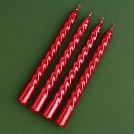 New Year's candles twisted "fairy -tale moments", without aroma, set 4 pcs, height 15 cm-3