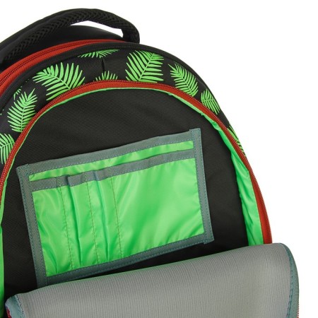 School backpack, 39 x 28 x 18 cm, + bag for shoes, calligrata p "Cool dino", green-13