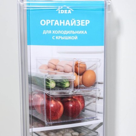 A container for a refrigerator with a lid IDEA, 20 × 30 × 10 cm, the color is transparent-4