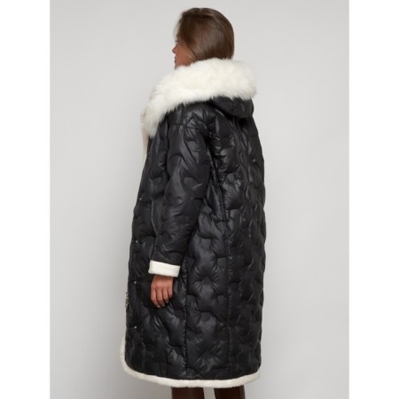 Coat insulated winter female, size 46, black color-25