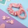 Hair Set "Militsa" 4 pcs (invisible 2 pcs - 4 cm, elastic band 2 pcs) stars, pink
