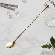 A barn spoon with stainless steel Madler, length 32 cm, gold color