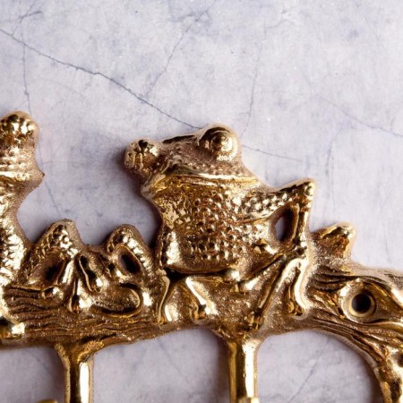 Key "Two toads" brass 17.5x8.5 cm-2