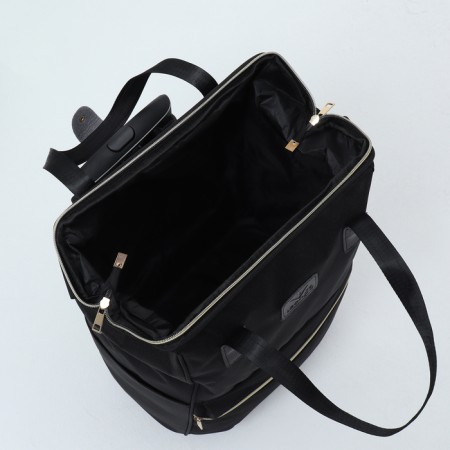 Road bag on wheels, external pocket, black color-3