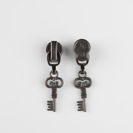 Automatic lock for lightning "Spiral", No. 5, decorative, 10 pcs, black nickel color-2
