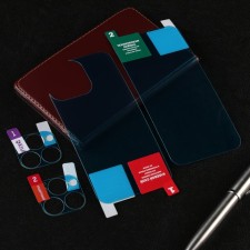 Комплект защитных стекол Krutoff для iPhone 13 Pro, передняя и задняя части + камера