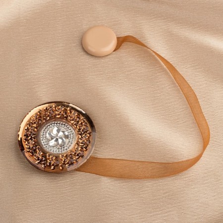 Picking for curtains "Bouquet", d = 6 cm, coffee color-1