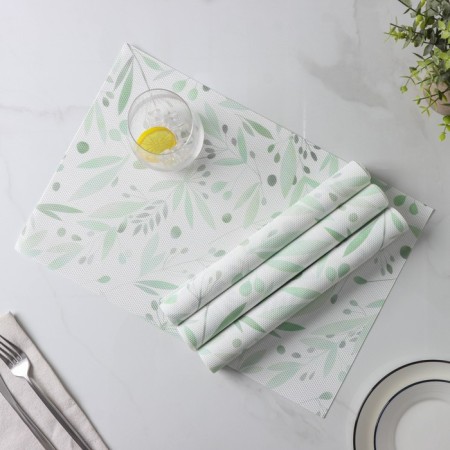 Set of serving napkins on the table "Watercolor", 4 pcs, 45 × 30 cm, green color-3
