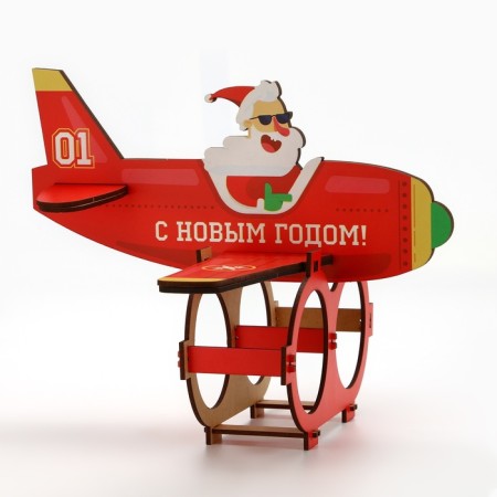 Organizer for bottles "Santa Claus on an airplane"-2