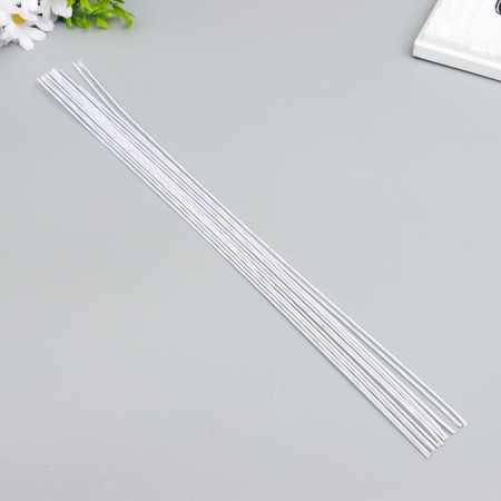 Wire for creativity "Florico" 1.6 mm, 12 pcs, 40 cm, in paper braid, white