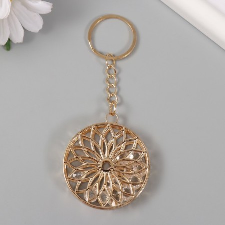 Browler Metal "Flower Sun with crystals" gold 5.1x4.5 cm
