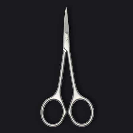 Manicure scissors "Premium", narrow, bent, 10.5 cm, on the blist, color is a matte silver-3