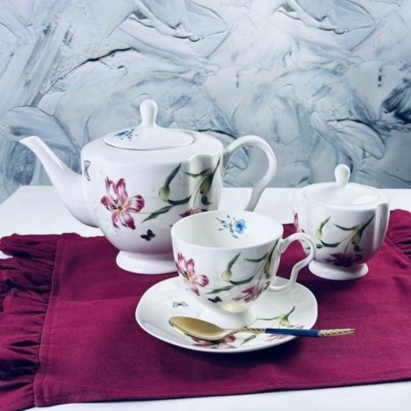Tea Service Lenardi Flowers, 240 ml, 14 items