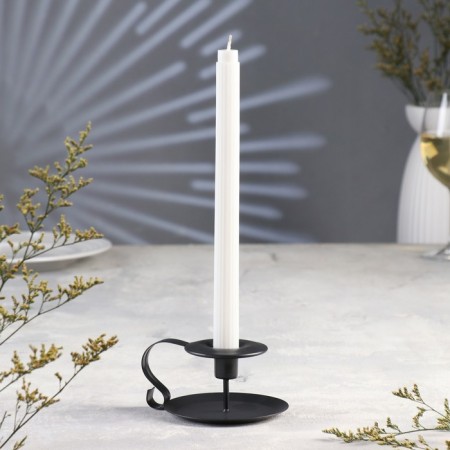 Metal “Classic” candlestick, one candle, 11 x 6 cm, black