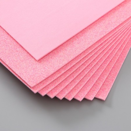 Foamiran glitter 2 mm, 20x30 cm, light pink-3