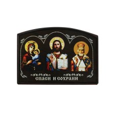 Icon in the car, triptych, obsidian, 7 x 4 cm