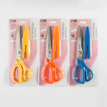 Scissors are universal, mowed blade, in a scabbard, 8 ", 20.5 cm, color mix-4
