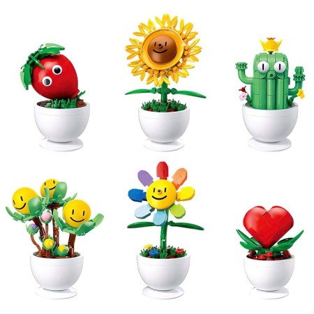 Designer "Flowers in a pot", 6 species, mix-6