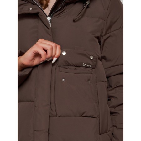 Coat insulated winter female, size 52, brown color-10