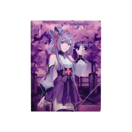 A4, 550 μm elastic band, Erichkrause "Manga (Lilac)", up to 300 sheets, embossing "Sand"-2
