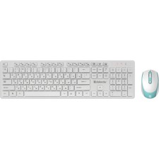Keyboard set and Defender Ackland C-987, wireless, membranes, 1600 dpi, USB, white
