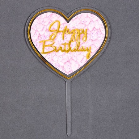 Set for decorating the cake: Topper "Happy Birthday", 1 pc., 10 candles-2