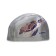 ATEMI Pu 305 swimming cap, fabric with polyurethane coating, silver color, print