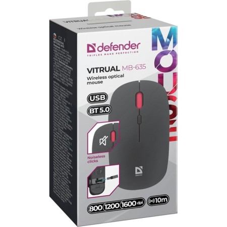Mouse Defender Vitrual MB-635, wireless, optical, 1600 dpi, 500 mAh, USB, black-5